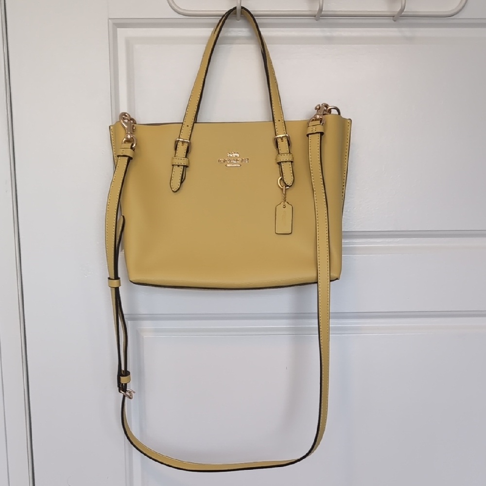 Coach Yellow Satchel with Crossbody Strap